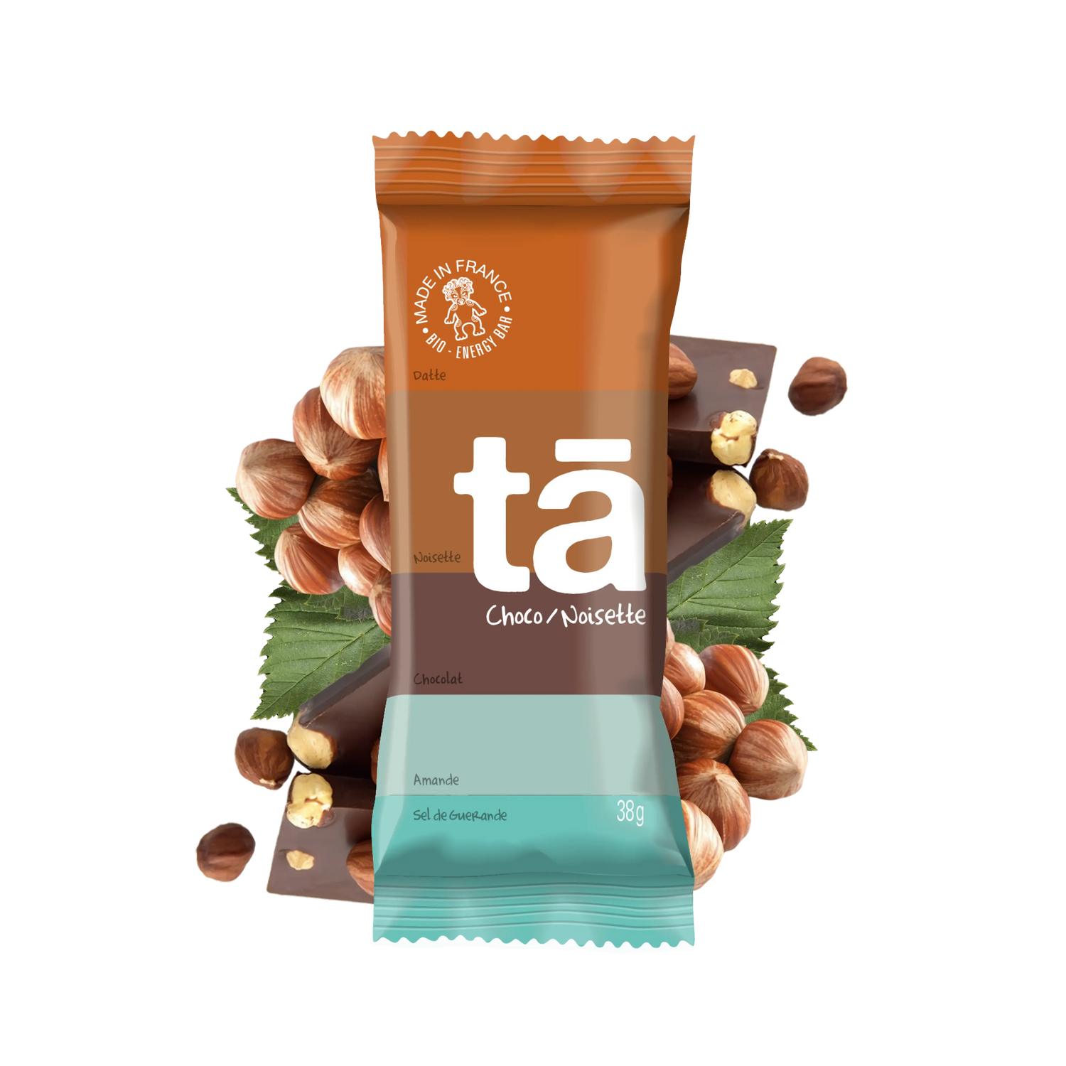 Barre énergétique bio 38g saveur chocolat noisette