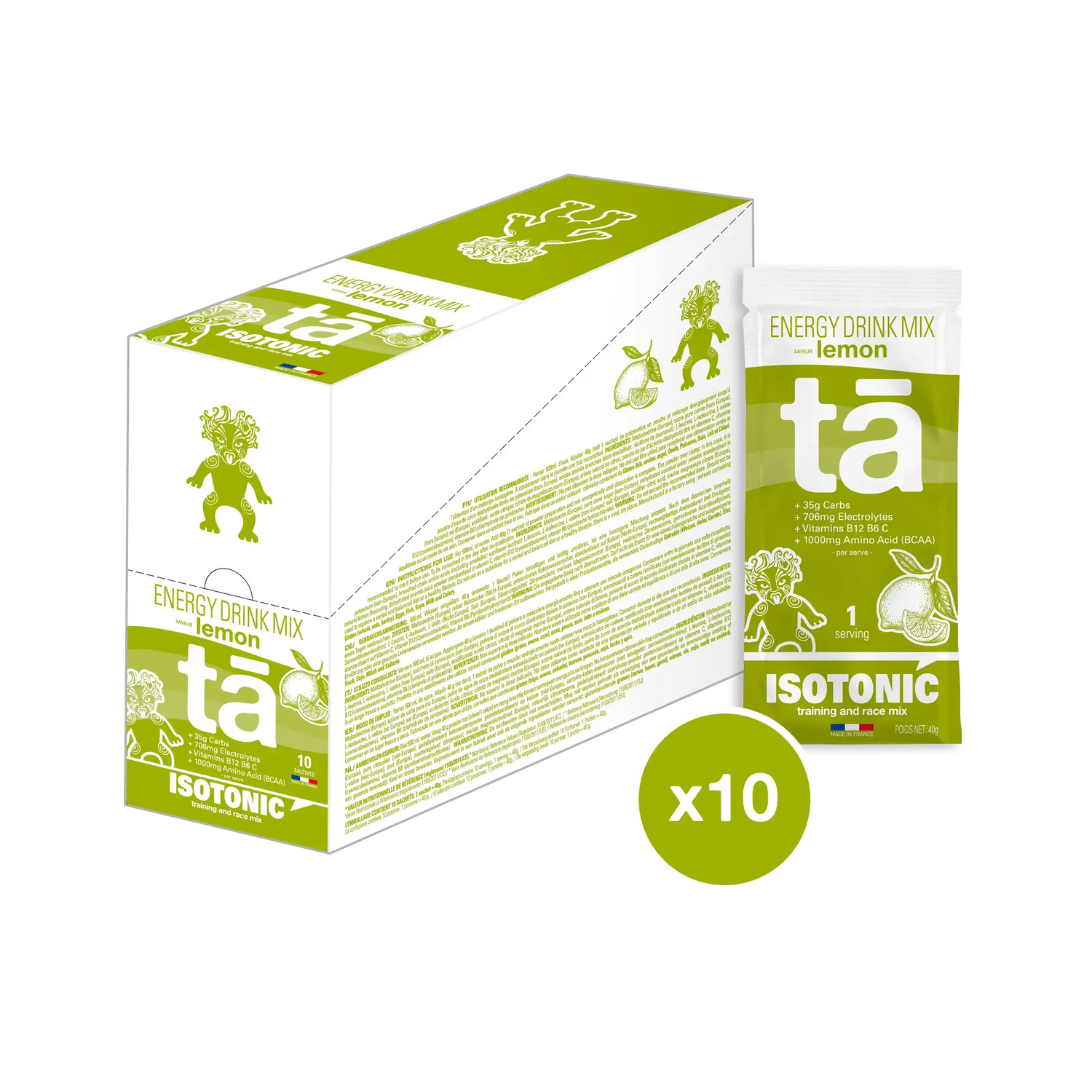 Boîte de 10 sachets de boisson isotonique 40g saveur citron