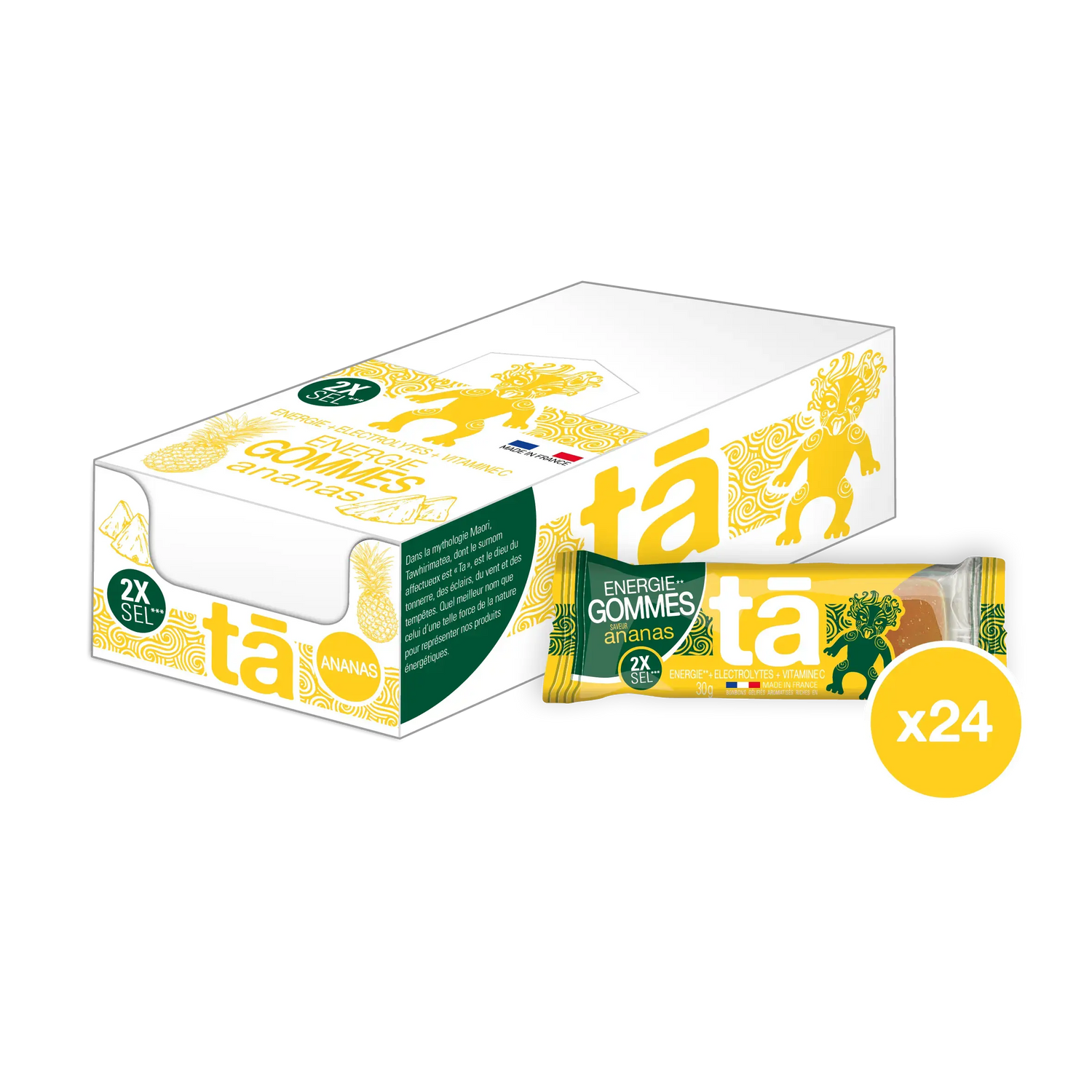 Boite de 24 gommes énergétiques 30g saveur ananas