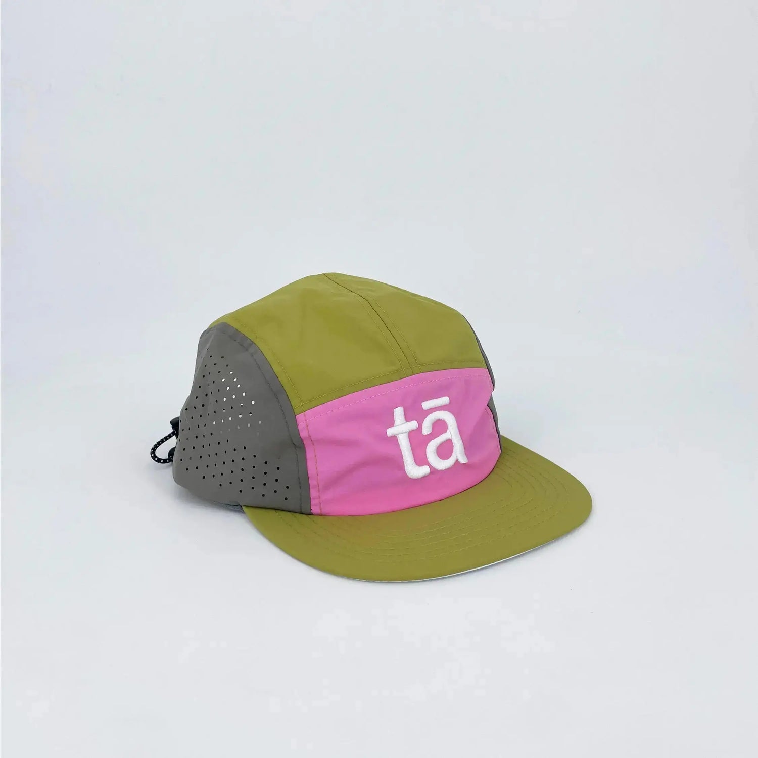 Casquette running vert rose