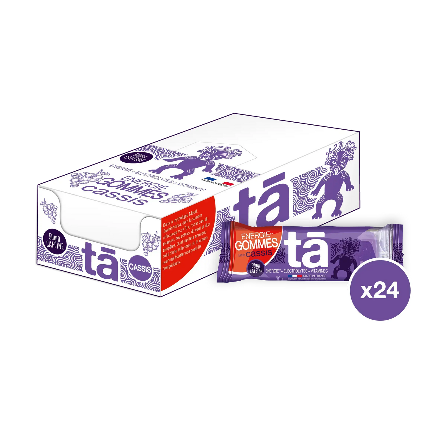 Boîte de 24 gommes énergétiques 30g saveur cassis
