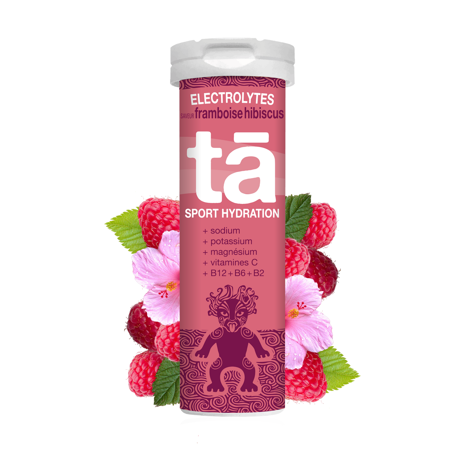 Pastilles d'électrolytes saveur framboise hibiscus