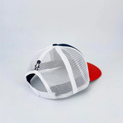 Casquette trucker bleu rouge