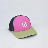Casquette trucker rose vert
