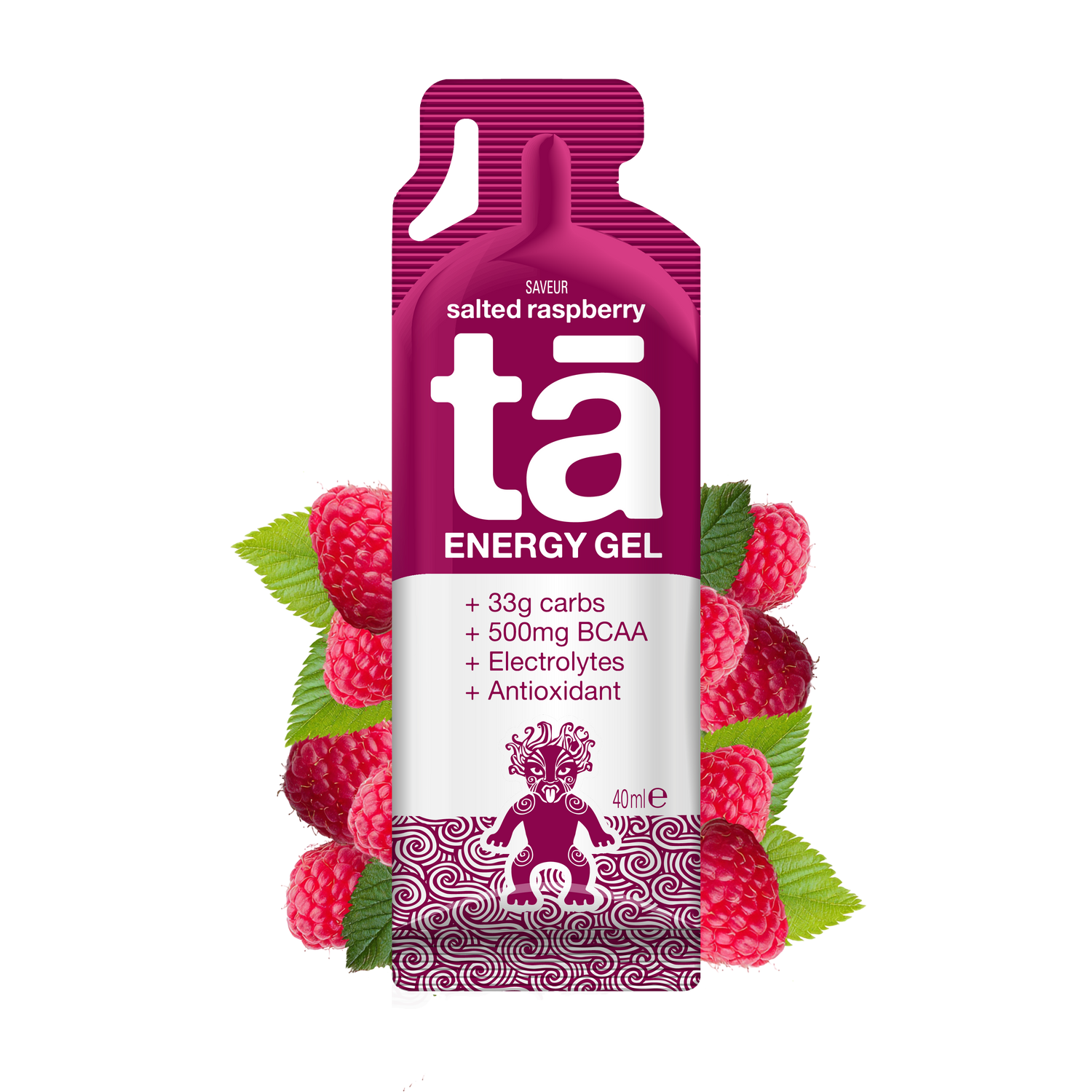 Gel énergétique 40ml saveur framboise salé